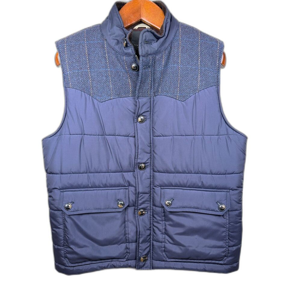 Ted Baker Bunail Quilted Nylon Puffer Vest Mens XL Classic Fall Layering